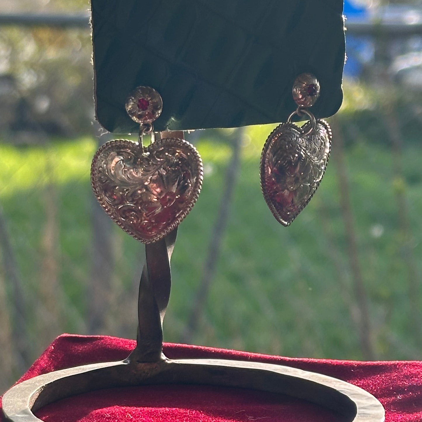Hearts and Rubies Concho Earrings