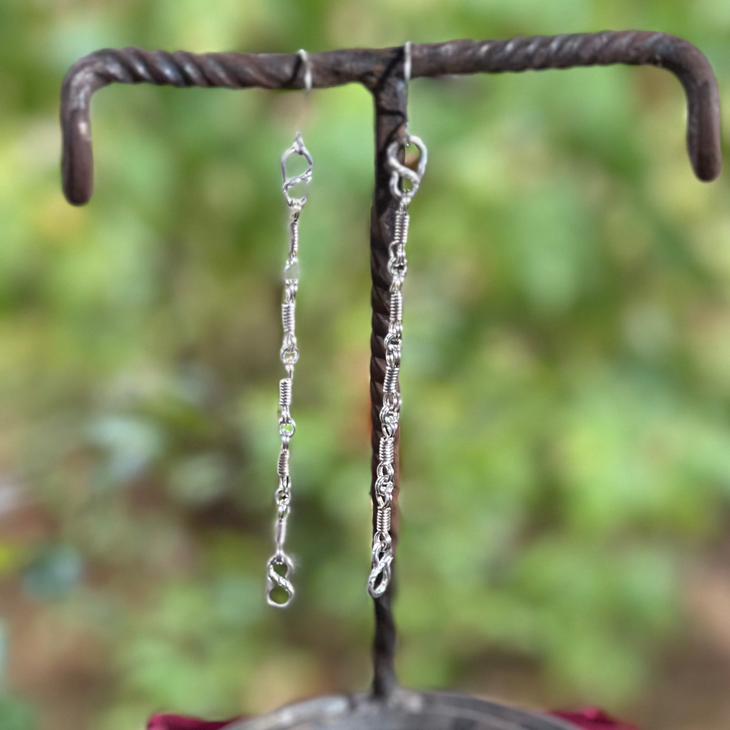 Silver Rein Chain Earrings