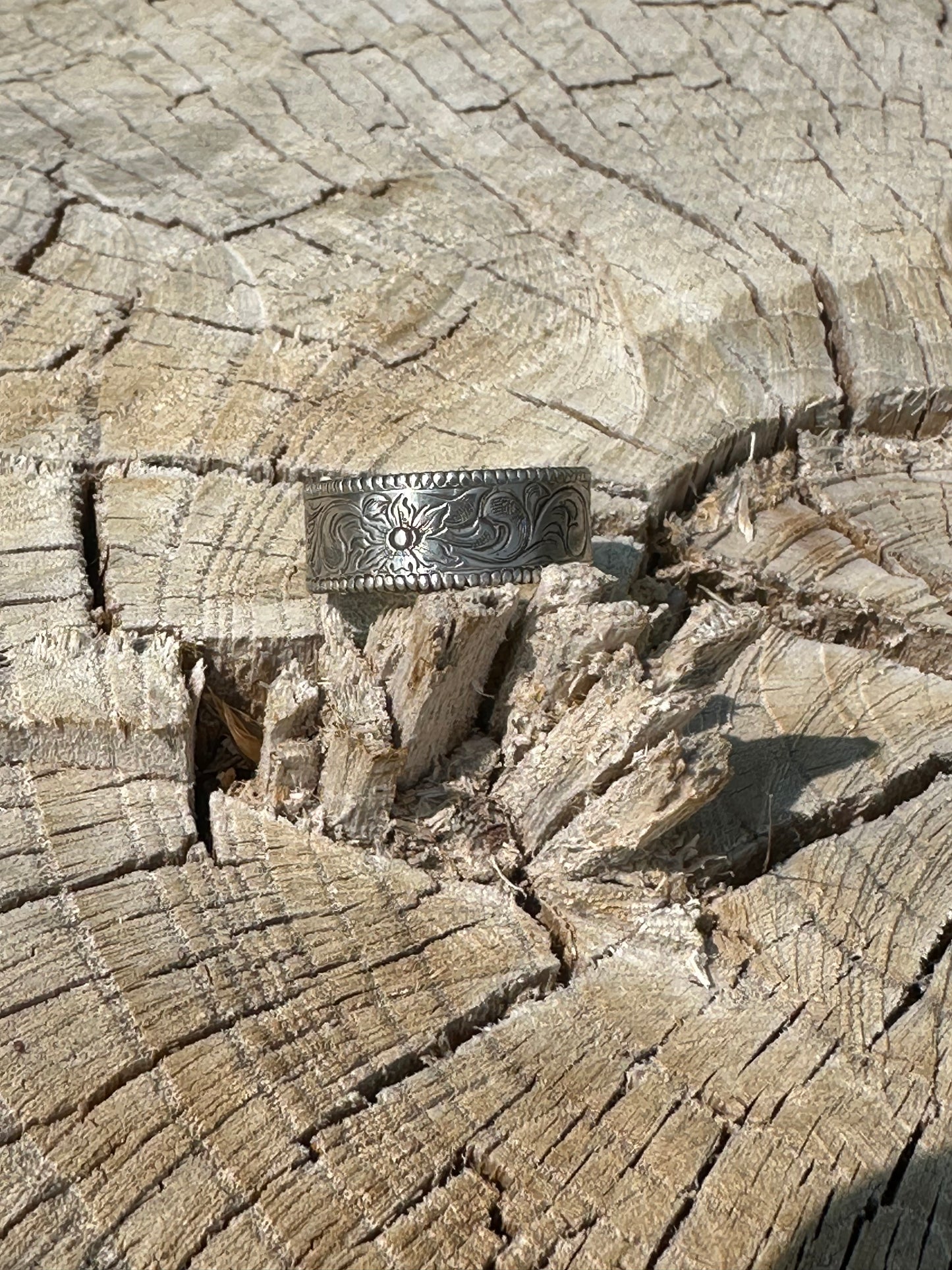Custom Engraved Sterling silver Band