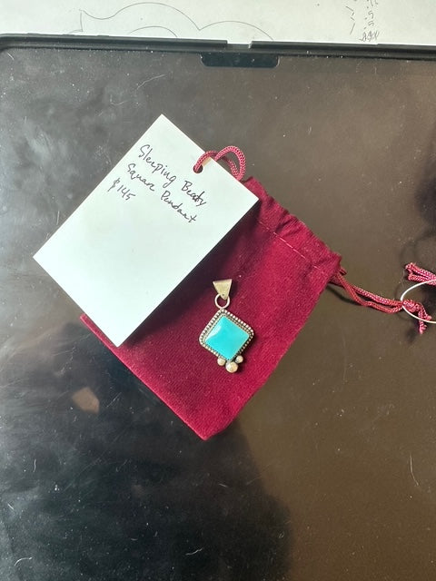 Square Turquoise Pendant