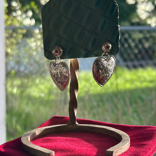 Hearts and Rubies Concho Earrings